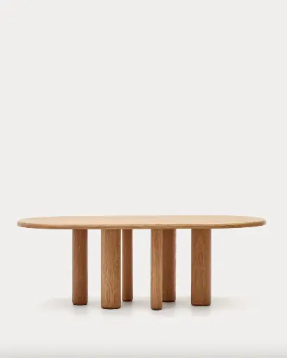 [T0100053MM46] MAILEN : Table ovale Mailen en bois de frêne naturel 220 x 105 cm