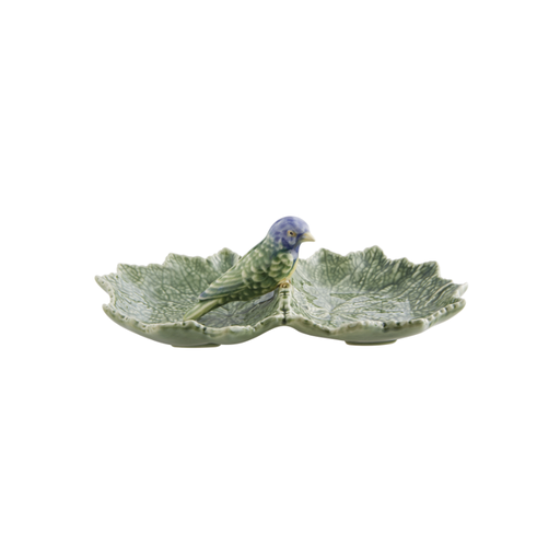 [65002704] CINERARIA : Double feuille avec oiseau bleu