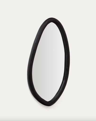 [D0300010MM01] MAGRIT : Miroir Magrit en bois de mungur avec finition noire  60 x 110 cm