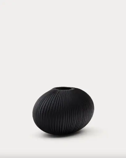 [D00218CR15] NIVRA : Vase Nivra en verre gris foncé 19 cm