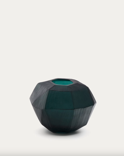 [D00222CR19] GEONIX : Vase en verre Geonix de couleur verte 22 cm
