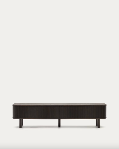 [M1000013MM51] MAILEN : Meuble TV Mailen 2 portes en bois de frêne foncé 200 x 50 cm