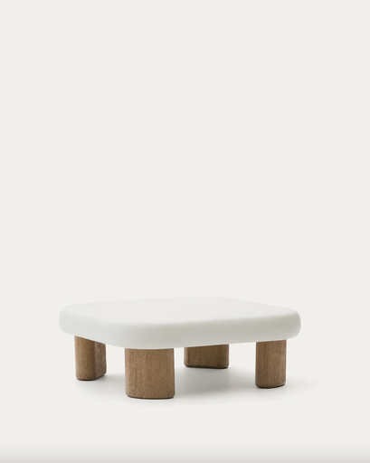[O00175PR05] LABRA : Table basse en ciment et bois d’acacia 80 x 80 cm