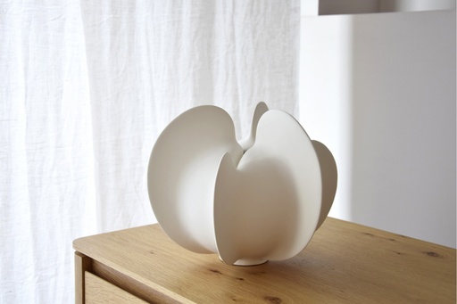 [TP349] CORAL : Petit vase en céramique blanc 35 x 26 cm
