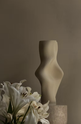 [12625000F10089] FLO : Vase Flo Ivory Beige
