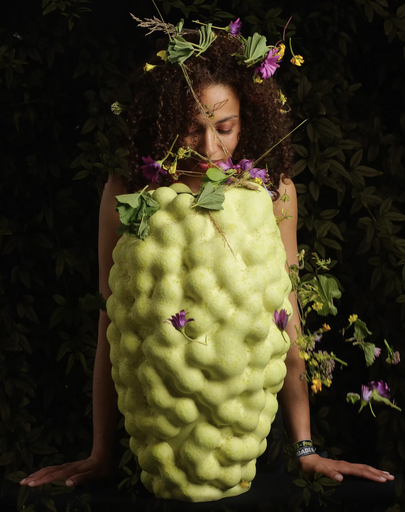 [12728000F04911] FORBIDEN : Vase L Forbiden Moss Yellow