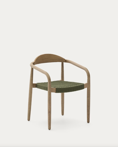 [CC0555J19] NINA : Chaise empilable Nina en bois d’acacia et corde verte