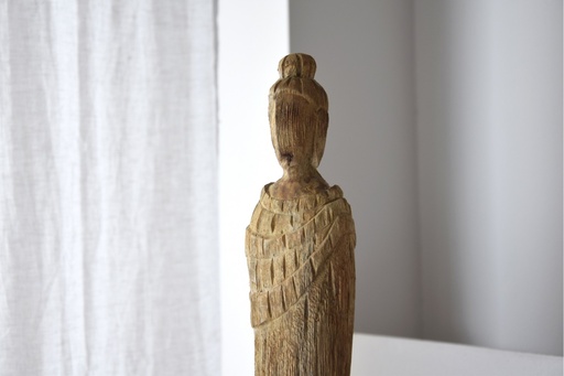 [34FO2334] MOINE : Bois Sculptée 10.5x10x73 cm 