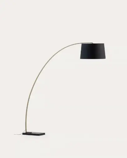[A497R83] JUHE : Lampadaire Juhe métal doré et marbre noir