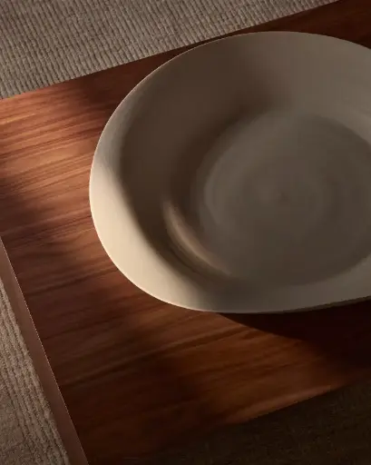 [D00450KK39] EBENOR : Centre de table en céramique beige 53 cm