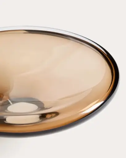 [D00468CR10] ZOLIRA : Centre de table en verre marron 27 cm