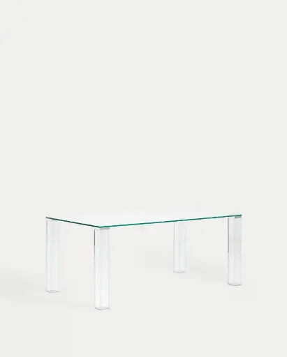 [T00241CR07] ADULARIA : Table Adularia en verre trempé transparent 160 x 90 cm