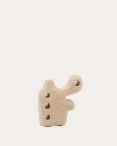 [D00062PR87] ARIF : Sculpture Arif en pierre finition beige 20 cm