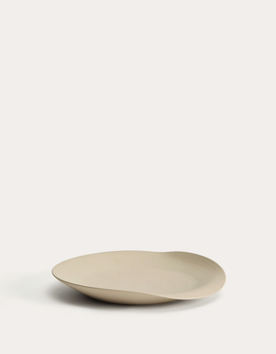 [D00452KK39] EBENOR : Centre de table en céramique beige Ø 30 cm