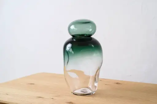 [34GI26565] OMBA : Bouteille moyenne verte 15,5x15,5x29 cm