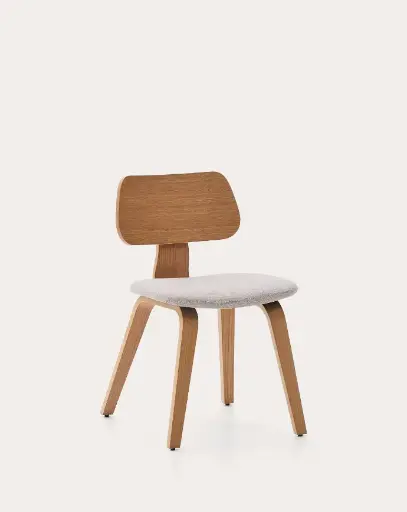 [C00001BF12] GENA : 

Chaise en chêne et chenille beige