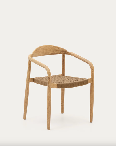 [CC0555S12] NINA : Chaise Nina en bois d'acacia et corde beige FSC 100%