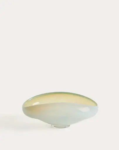 [D01044CR06] NODILA : Centre de table en verre blanc 23x16,5 cm