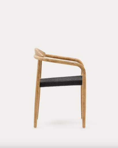 [CC0555S15] NINA : Chaise Nina en bois d'acacia et corde noire FSC 100%