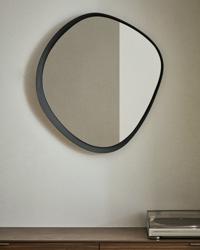 [D0300032RR01] TEBEL : Miroir en métal noir 85x93,5 cm