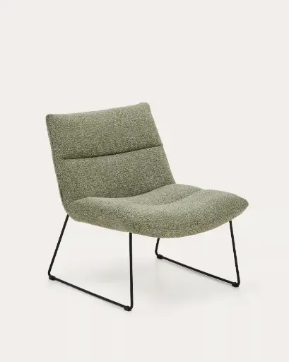 [S00117FA20] ASEN : Fauteuil en chenille verte et pieds noir