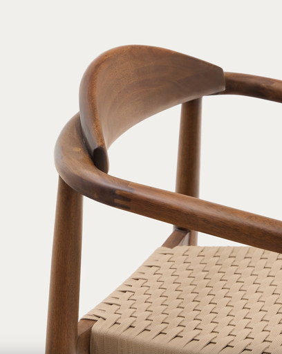 [CC5106J46] NINA : Chaise Nina en bois d'acacia finition noyer et corde beige FSC 100%