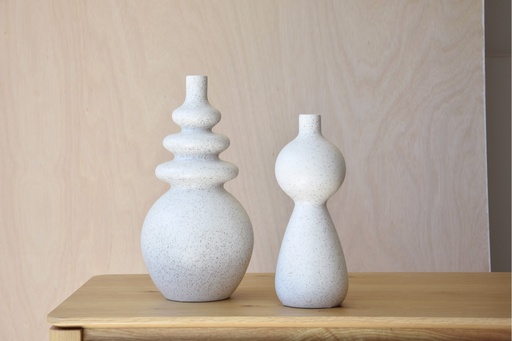 [34JZ22782P] OGLIO : Vase blanc 11x30cm