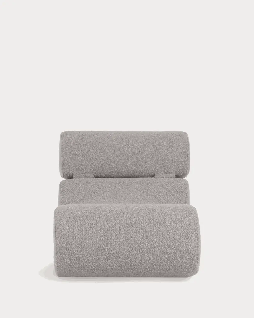 [S442J14] CLUB : Fauteuil Club bouclette gris clair