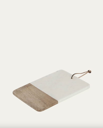 [AA7073PR05] DANELLE : Plateau Danelle en marbre et bois 20 x 30 cm