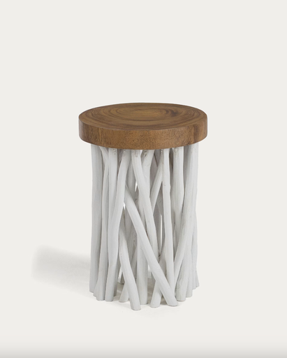 [CC0166M05] DROM : Table d'appoint Drom en bois mungur et teck 35 cm