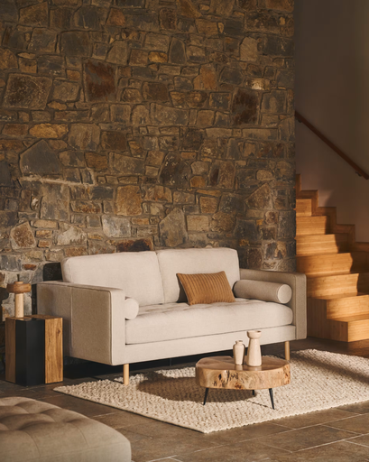 [CC0404M43] EIDER : Table d'appoint Eider en acacia et pieds en acier noir 49 x 47 cm