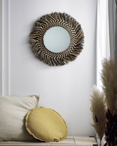 [AA5738FN01] TAKASHI : Miroir Takashi en fibres naturelles 60 cm