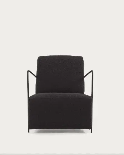 [S564J01] GAMER : Fauteuil Gamer en laine bouclée marron et métal peint noir