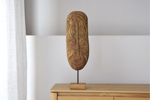 [34FO2315] TRIBAL : Masque en Bois Sculpté 17x11x58.5 cm 
