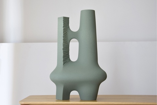 [TP342VE] VACIO : Sculpture vert 36x20x52 cm 
