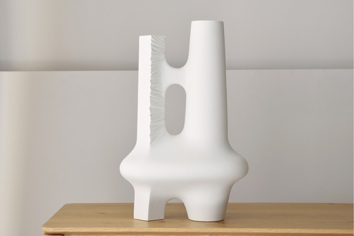 [TP342BE] VACIO : Sculpture 2 blanc 36x20x52 cm 
