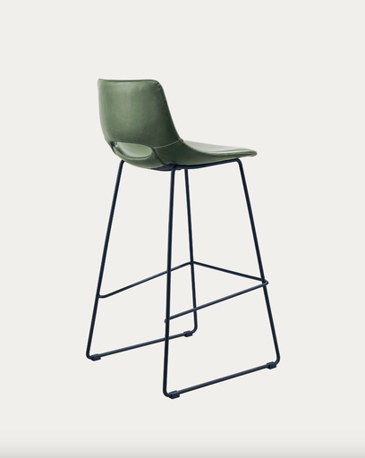 [CC0912U06] ZAHARA : Tabouret Zahara en polyuréthane vert hauteur 75 cm