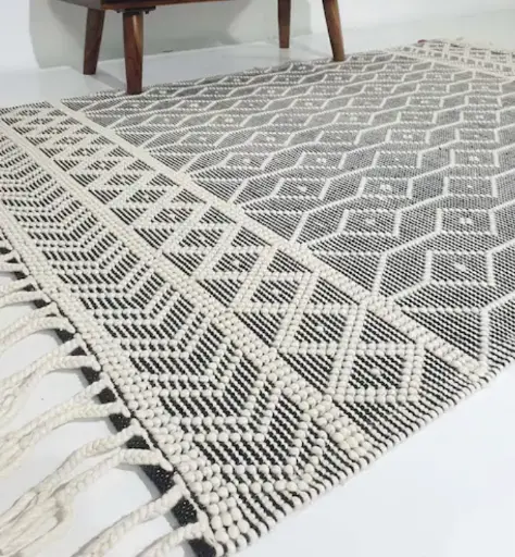 [5702IV/CH25] JAMBI : Tapis ivory/charcoal 160x230 cm