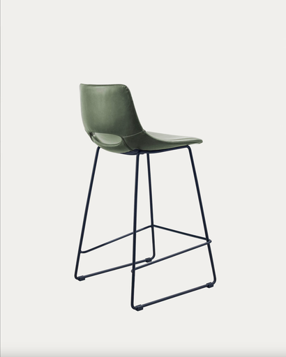[CC0912U06H] ZAHARA : Tabouret Zahara en polyuréthane vert hauteur 65 cm