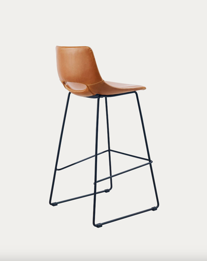 [CC0912U10] ZAHARA : Tabouret Zahara en polyuréthane marron hauteur 75 cm