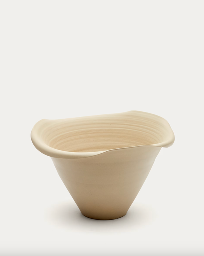 [D1300152KK12] MACAIRE : Vase Macaire en céramique beige 23 cm