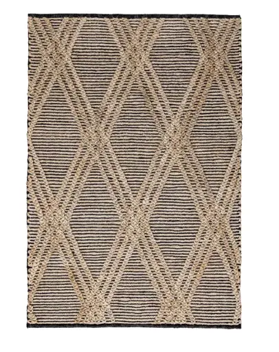 [5702NAT02] LAUFFEN : Tapis natural/charcoal 160x230cm