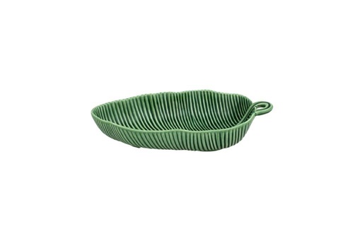 [65003312] LEAVES : Bol à salade 28 cm feuille de bananier verte