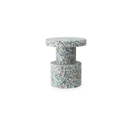 [603007] BIT STOOL : Tabouret blanc multicolore H42 x 36 cm