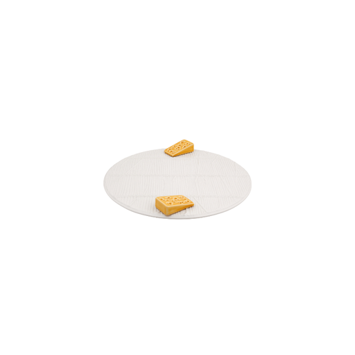 [65004818] CHEESE TRAY : Assiette à fromage blanche avec fromage jaune