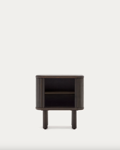 [N1200006MM51] MAILEN  : Table de chevet Mailen en bois de frêne foncé 50 x 55 cm