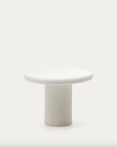 [J0100090PR05] ADDAIA : Table ronde Addaia en ciment blanc 120 cm