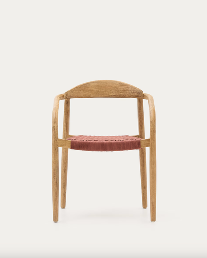 [CC0555J86N] NINA  : Chaise Nina en bois d'acacia et corde terracotta FSC 100%