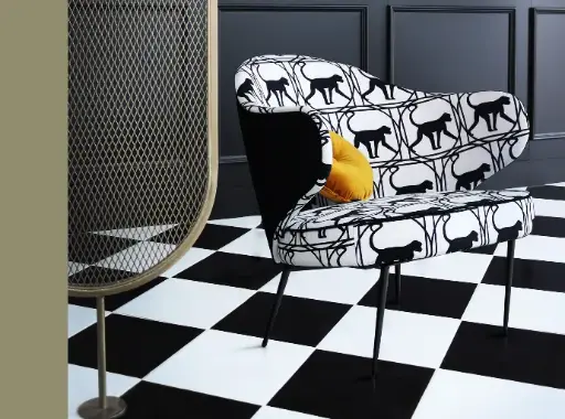 GRETTA :  Siège à motif singes full  structure métallique 73x76x70 cm