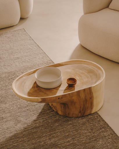 [T0600026MM46] MOSI : Table basse avec pied Mosi en bois de mungur 90 x 50 cm